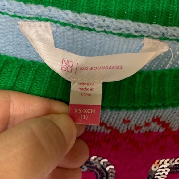 No Boundaries Christmas Sweater Size XS Size 1 - Picture 2 of 2